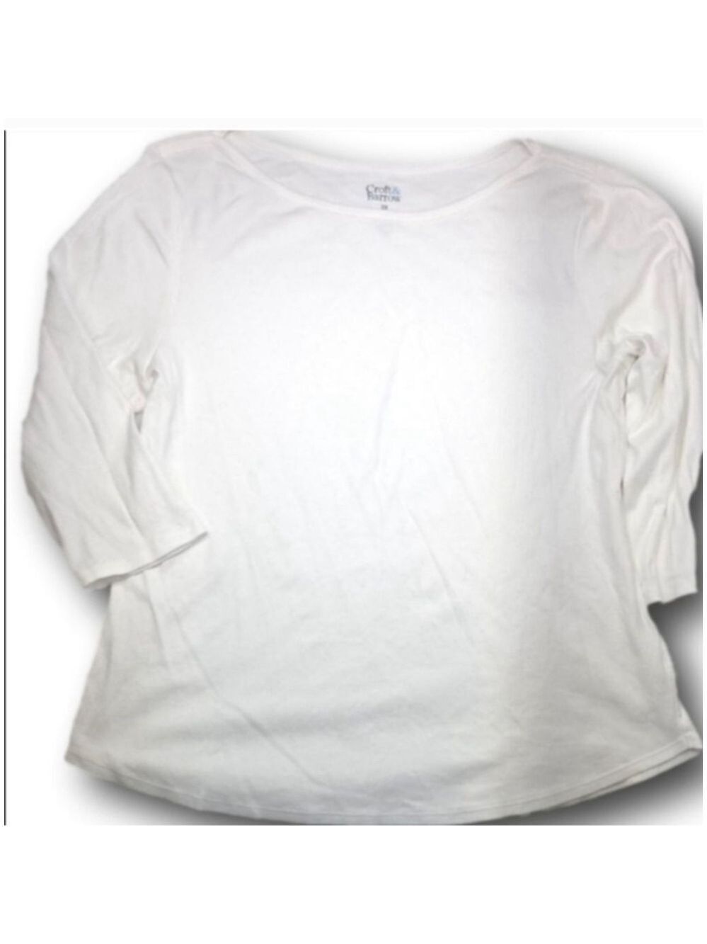Women's Croft & Barrow White Long Sleeve Tee Plus Size XXL